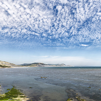 Buy canvas prints of Charmouth and Golden Cap. by Mark Godden
