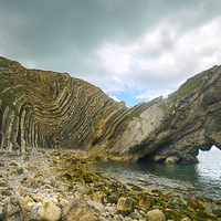 Buy canvas prints of  Stair Hole and the Lulworth Crumple. by Mark Godden