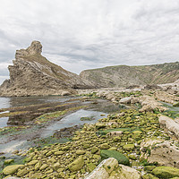 Buy canvas prints of Folded beds of Purbeck and Portland limestone. by Mark Godden