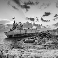 Buy canvas prints of Wreck of the Edro 3 in monochrome. by Mark Godden