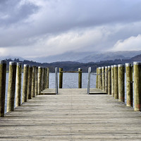 Buy canvas prints of  Jetty on Lake Windemere by David Brotherton