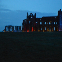 Buy canvas prints of  Whitby Abbey at Night by David Brotherton
