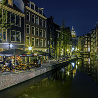 Buy canvas prints of  Reflections in the canal, amsterdam by Rich Wiltshire