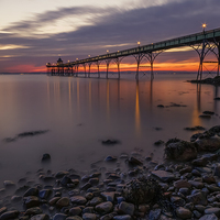 Buy canvas prints of Clevedon Pier At Sunset by Rich Wiltshire