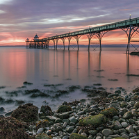 Buy canvas prints of  Sunset Clevedon Pier by Rich Wiltshire