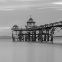 Buy canvas prints of  Clevedon Pier Black & White by Rich Wiltshire