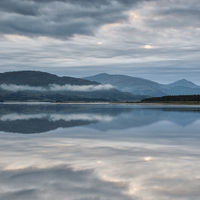 Buy canvas prints of  Mirrored Loch by Ray Abrahams