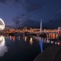 Buy canvas prints of Torquay Harbour Lights by Ray Abrahams