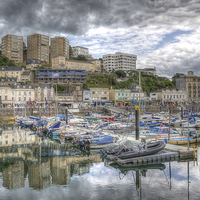 Buy canvas prints of  Torquay Harbourside Reflections by Ray Abrahams