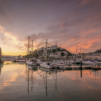 Buy canvas prints of Harbour Sunset by Ray Abrahams