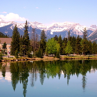 Buy canvas prints of Reflections from Banff by Judith Lightfoot