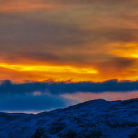 Buy canvas prints of  A Dramatic Sunset Over Norway by Judith Lightfoot