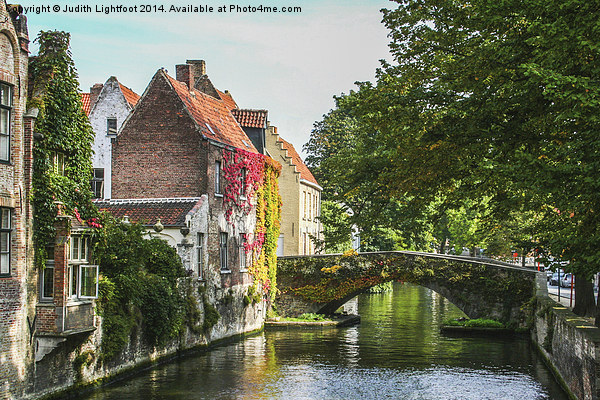 A Little Gem on a Bruges Canal Picture Board by Judith Lightfoot