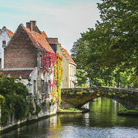 Buy canvas prints of A Little Gem on a Bruges Canal by Judith Lightfoot