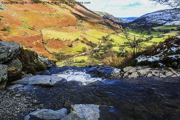 The Top of Pistyll Rhaeadr Waterfall Picture Board by Judith Lightfoot