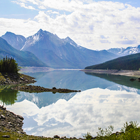 Buy canvas prints of  Medicine Lake Canadian Rockies by Judith Lightfoot