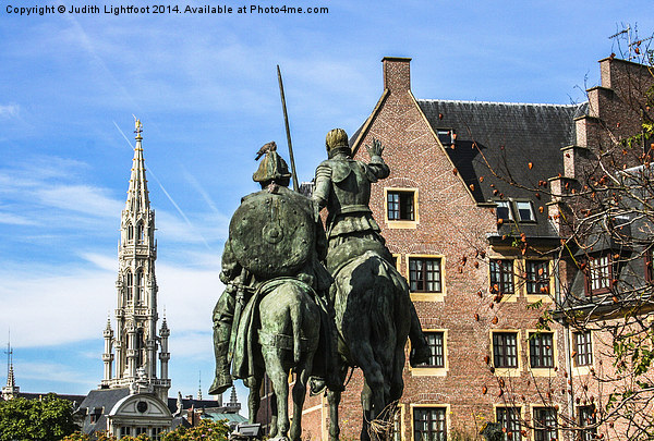 Don Quixote and Sancho Panza in Brussels  Picture Board by Judith Lightfoot