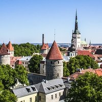 Buy canvas prints of Skyline of Tallinn Estonia  by Judith Lightfoot