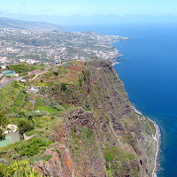 Buy canvas prints of Overview of Funchal coastline from above  by Judith Lightfoot
