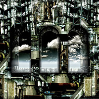 Buy canvas prints of Factory Effect by Florin Birjoveanu