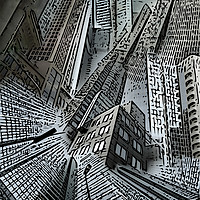 Buy canvas prints of Skyscraper Svg by Florin Birjoveanu