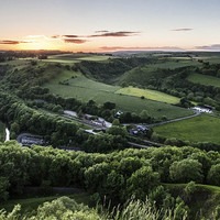 Buy canvas prints of  Millers Dale Sunset by John Cropper