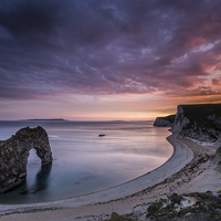 Buy canvas prints of  Durdle Dor Sunset by John Cropper