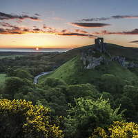Buy canvas prints of  Corfe Castle Sunrise by John Cropper