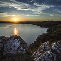 Buy canvas prints of  Nare Head Sunset by John Cropper