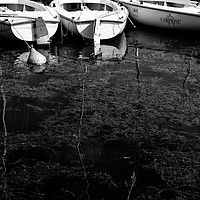 Buy canvas prints of Black and White Boats by Patrycja Polechonska