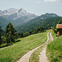 Buy canvas prints of Pathway In Alps Mountains by Patrycja Polechonska
