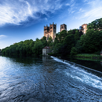 Buy canvas prints of  Durham Cathedral in evening light by jim doneathy
