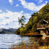 Buy canvas prints of  ullswater in autumn by jim doneathy