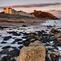 Buy canvas prints of  Sunset at Criccieth Castle by shawn bullock