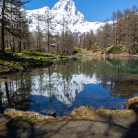 Buy canvas prints of Lake Reflection Cervinia Aosta Valley Italy @FabrizioMalisan Photography-6020 by Fabrizio Malisan