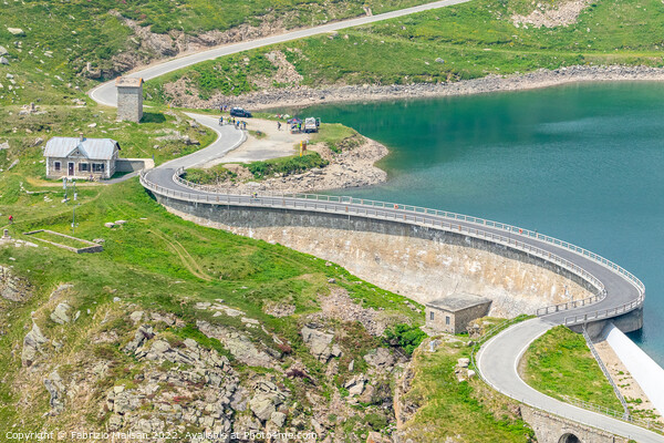 Alpine Water Dam Winding Road Picture Board by Fabrizio Malisan