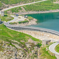 Buy canvas prints of Alpine Water Dam Winding Road by Fabrizio Malisan