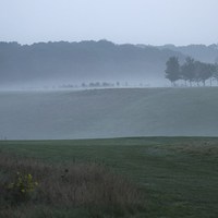 Buy canvas prints of Misty September Morning On The Surrey Hills by Fabrizio Malisan