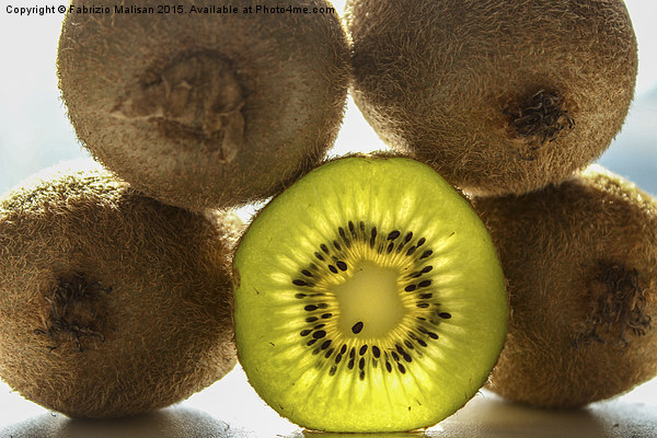 Kiwi Fruit Green Natural Light Picture Board by Fabrizio Malisan