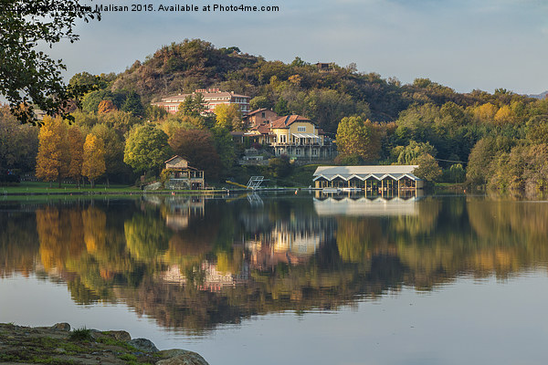  Autumnal reflection in lake Sirio Picture Board by Fabrizio Malisan