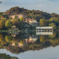 Buy canvas prints of  Autumnal reflection in lake Sirio by Fabrizio Malisan