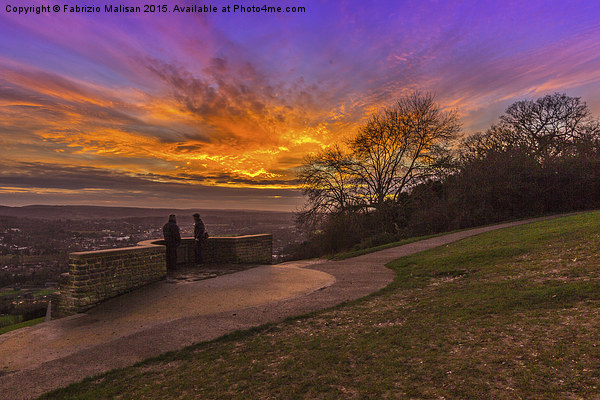 Sunset over Box Hill  Picture Board by Fabrizio Malisan