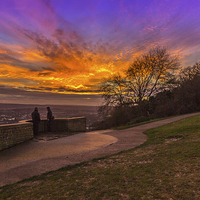 Buy canvas prints of Sunset over Box Hill  by Fabrizio Malisan