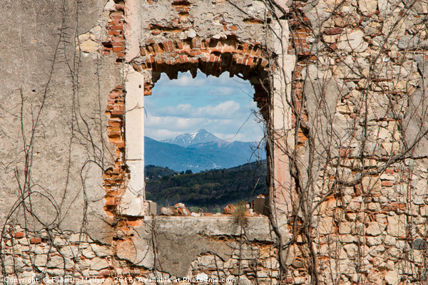 Window Frame Towards The Mountains Picture Board by Fabrizio Malisan