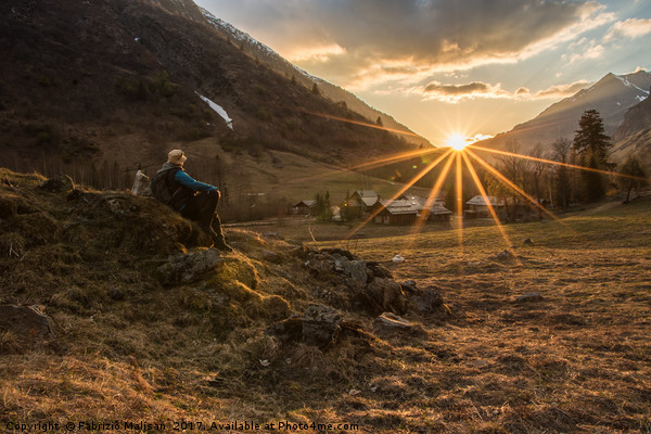 Admiring the sunset in the mountains Picture Board by Fabrizio Malisan