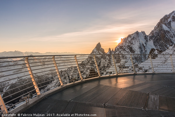 Sunset view from the top of SkyWay Mont Blanc  Picture Board by Fabrizio Malisan