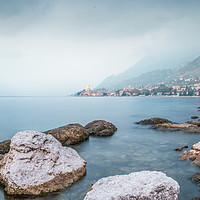 Buy canvas prints of A Gloomy Day In Malcesine Lake Garda  by Fabrizio Malisan