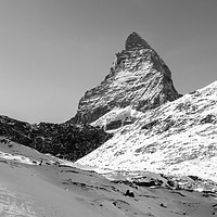 Buy canvas prints of Matterhorn Zermatt mountain peak in black and whit by Fabrizio Malisan