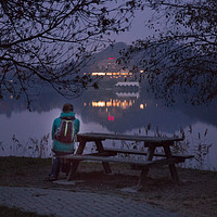 Buy canvas prints of An evening by the lake by Fabrizio Malisan