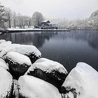 Buy canvas prints of It's snowning over the lake by Fabrizio Malisan